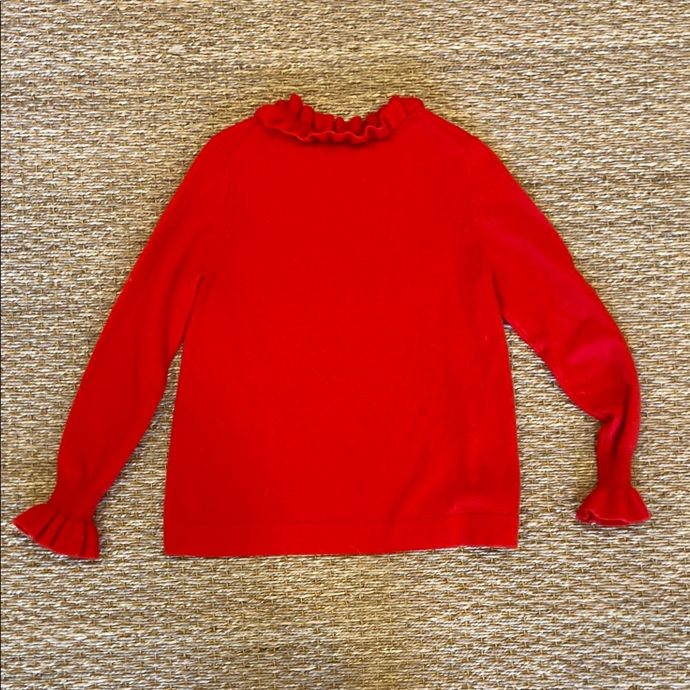 Tuckernuck Red Ruffled Women's Sweater - Picture 4 of 6